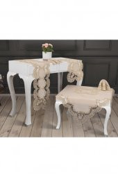 Lüx Kaftan Kordone 5 Parça Salon Takımı Cappucino thumbnail 2