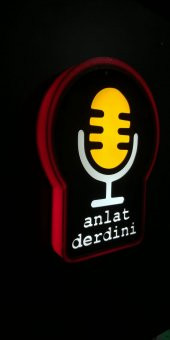 Anlat Derdini Mikrofon tabelası 3D led tabela neon etkili ışıklı tabela kutu harf depo reklam kartal - 5