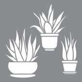 Aloe Vera Stencil Boyama şablonu 30x30 cm, Duvar Stencil, Fayans Stencil, Mobilya Stencil - 1