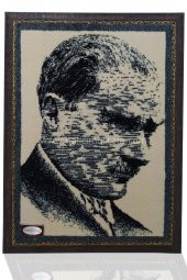 Saray Halı Çerçeveli Atatürk Halı Dokuma Posteri - 1