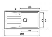 TEKA STONE 60 L-TG  BEYAZ GRANİT EVYE - 100X51 ÖLÇÜ - 4