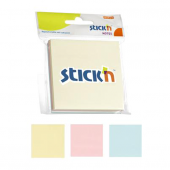 Hopax Stıckn Yapışkanlı Not Kağıdı 3 Blok 150 YP 76x76 3 Pastel Renk 21092 - 1