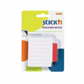 Hopax Stıckn Yapışkanlı Not Kağıdı Çizgili 50 YP 70x70 Beyaz Kırmızı 21483 - 1