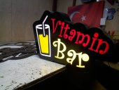 Vitamin Bar Tabelası 3D Led Neon Etkili Işıklı Tabela Kutu Harf Depo Reklam ve Tabela En Ucuz Tabela - 1