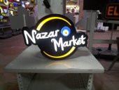 Nazar Market Tabelasi 3D Led Neon Etkili Işıklı Tabela Kutu Harf Depo Reklam Tabela İstanbul Kartal thumbnail 2