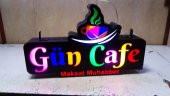 Gün Cafe Tabelasi 3D Led Neon Etkili Işıklı Tabela Kutu Harf Depo Reklam Led Signboard Billboard - 1