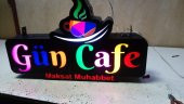 Gün Cafe Tabelasi 3D Led Neon Etkili Işıklı Tabela Kutu Harf Depo Reklam Led Signboard Billboard - 2