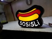 Sosisli Tabelası 3D Led Neon Etkili Işıklı Tabela Kutu Harf Depo Reklam Atalar Kartal Yemek Tabelasi - 1