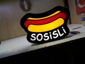 Sosisli Tabelası 3D Led Neon Etkili Işıklı Tabela Kutu Harf Depo Reklam Atalar Kartal Yemek Tabelasi - 2