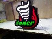 Döner Tavuk Et Döner Tabelası 3D Led Neon Etkili Işıklı Tabela Kutu Harf Depo Reklam Tabela Kartal thumbnail 1