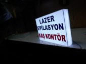Lazer Epilasyon Kaş Kontür Tabelası 3D Led Neon Etkili Işıklı Tabela Harf Depo Reklam Tabela Atalar - 3