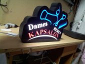 Kapsalon Berber Kuafor Tabelasi 3D Led Neon Etkili Işıklı Tabela Kutu Harf Depo Reklam Tabela Kartal thumbnail 1