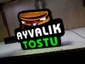 Ayvalık Tostu 3D Led Neon Etkili Işıklı Tabela Kutu Harf Depo Reklam Tabela Yemek Tabelaları Butik - 2
