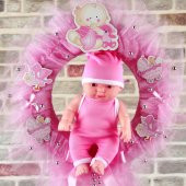 Kapı Süsü Yenidoğan Kız Et Bebekli Tüllü - 6