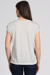 Gökkuşağı Baskılı Basıc Tshirt-BEJ - 4