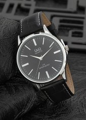 Q&Q C214J302Y Deri Kordon Klasik Erkek Kol Saati - 1