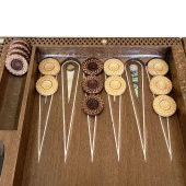 Helena Wood Art Topkapı Sedef Kakma Oymalı Nakışlı Ahşap Tavla Seti thumbnail 6