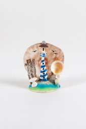 Doğal Deniz Kabukları Mavi Deniz Feneri Biblo - 3