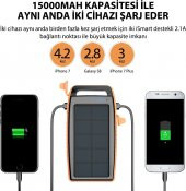 RAVPower RP-PB003 15000mAh IPX4 Outdoor Güneş Enerjili ve Led Işıklı Taşınabilir Şarj Cihazı Powerba - 4