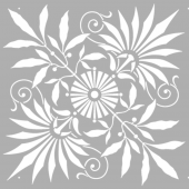 Marigold Çiçek Stencil Boyama şablonu 30x30 cm, Duvar Stencil, Fayans Stencil, Mobilya Stencil - 1