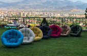 Ev Şehri Bahçe Minderi Yer Pufu Balkon Takımı Mutfak Köşesi Sarı - 1