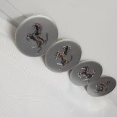 Jant Göbeği Arma FERRARİ Alüminyum 60mm. 4'lü Set Silver - 1