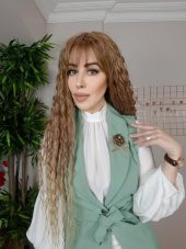 Ters Flota Bağlamalı Bayan Yelek - 10