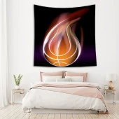 Baskılı Duvar Örtüsü Efektli Basketbol Deseni Mor - 2
