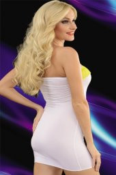 Transparan Beyaz Clup Mini Elbise - 2