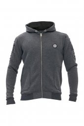 Karinmoda  Günlük Erkek Sweatshirt Kolları Nervurlu Gri Cepli - 6
