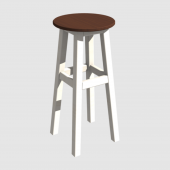 AHŞAP TABURE 55Cm BEYAZ İskelet ( Tabla renk Versiyonlu) - 7