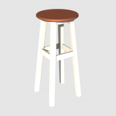 AHŞAP TABURE 55Cm BEYAZ İskelet ( Tabla renk Versiyonlu) - 9