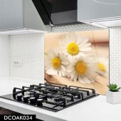 DİSEGNO CAM OCAK ARKASI KORUYUCU 50x50 cm | PAPATYA DESENLİ - 1