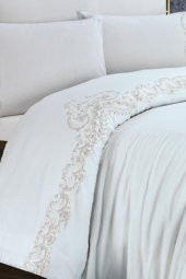 Çeyiz Diyarı Tiara Nevresim Takımı Krem thumbnail 3