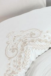 Çeyiz Diyarı Tiara Nevresim Takımı Krem thumbnail 4