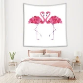 Baskılı Duvar Örtüsü Sulu Boya Etkili Pelikan Gül Deseni thumbnail 2