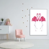 Baskılı Duvar Örtüsü Sulu Boya Etkili Pelikan Gül Deseni thumbnail 3