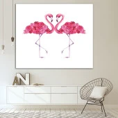 Baskılı Duvar Örtüsü Sulu Boya Etkili Pelikan Gül Deseni thumbnail 6