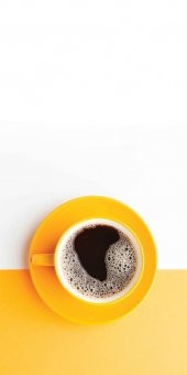 Coffee in Yellow Cup Stor Perde , Dijital Baskı Stor Perde , Güneşlik Stor Perde 100x200 cm - 2