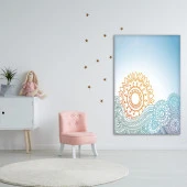 Baskılı Duvar Örtüsü Gündoğumu Dalga Desenli - 3