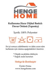 Baskılı Duvar Örtüsü Koyu Ahşap Masa Papatya Desenli Kahverengi - 9