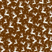 Baskılı Duvar Örtüsü Yeniyıl Noel Kar Beyaz Rengeyiği Temalı Hardal Renk - 6