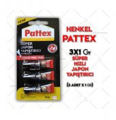 Pattex 3x1 gr Süper Hızlı Japon Yapıştırıcı Mini Trio 3'lü - 1