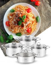 Mega Evlilik Paketi Kütahya Porselen Yemek Takımı+Hisar Tencere Takımı+Hisar Çatal Kaşık Bıçak Seti+Canba Bardak Seti - 5