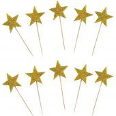 Gold (Altın Sarısı) Simli Yıldız Eva Kürdan 10lu - 1