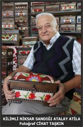 CEVİZ SANDIK EL DOKUMASI KİLİMLİ ( BÜYÜK BOY) - 1