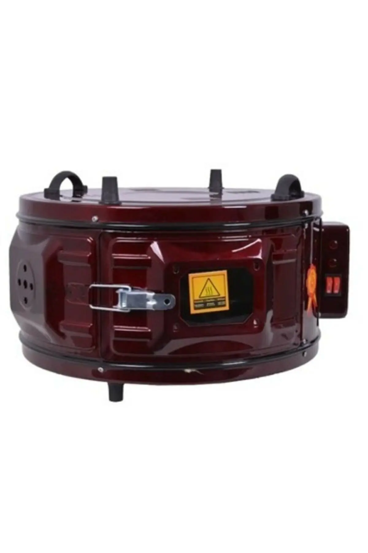 Merpa Yuvarlak Davul Fırın Çift Tepsili Bordo Ücretsiz Kargo - 1