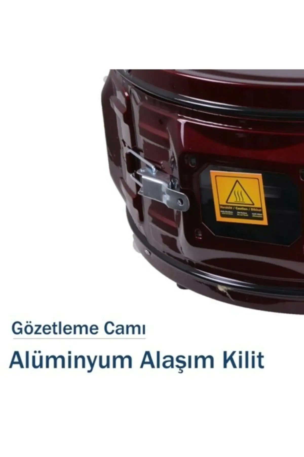 Merpa Yuvarlak Davul Fırın Çift Tepsili Bordo Ücretsiz Kargo - 3