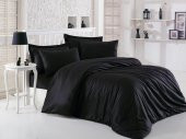 Cotton Box Elegant Siyah Çift Kişilik Saten Nevresim Takımı - 1