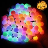 Dekoratif Renkli Led Işıklı Toplar Kablolu Yanıp Sönen 28 Led Top - 7